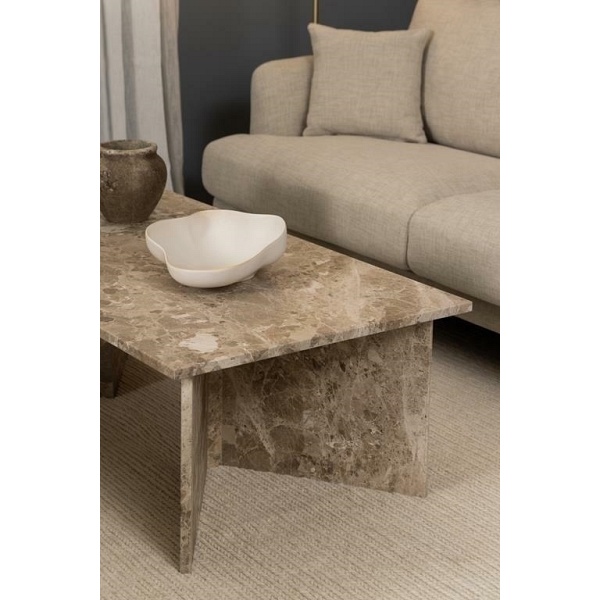 Stolik kawowy Vega prostokątny beżowy - ACTONA